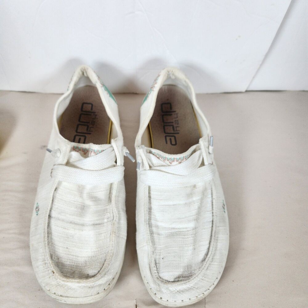 Hey Dude Wendy Flora Sunflower white shoes‎ Indian western embroidered 11